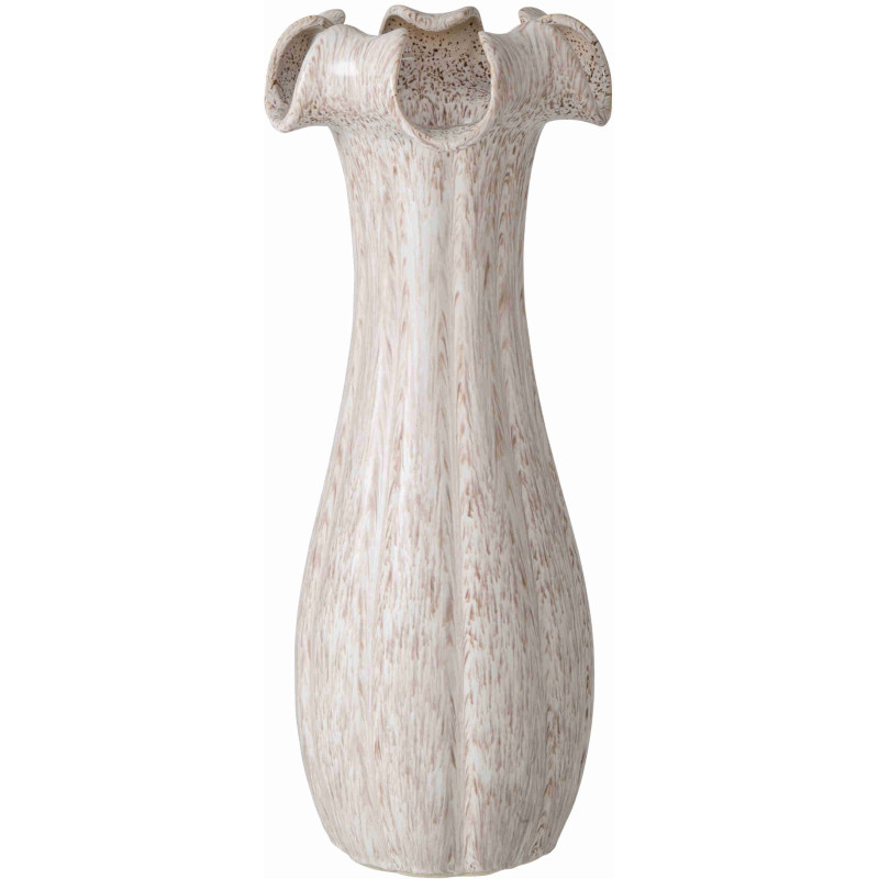 Vase corolle beige clair en argile émaillée 22x22x56 cm Bivij J-Line - 1
