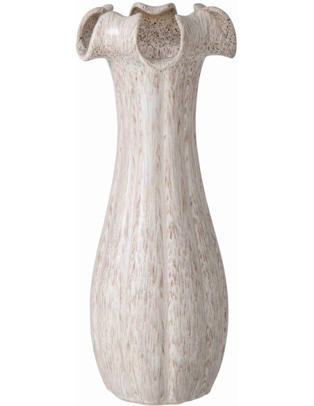 Vase corolle beige clair en argile émaillée 22x22x56 cm Bivij J-Line - 1