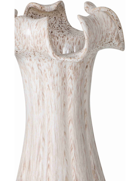 Vase corolle beige clair en argile émaillée 22x22x56 cm Bivij J-Line - 3