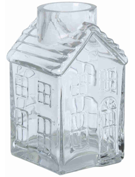 Vase maison en verre transparent 13x13x21,5 cm Lewun J-Line - 1