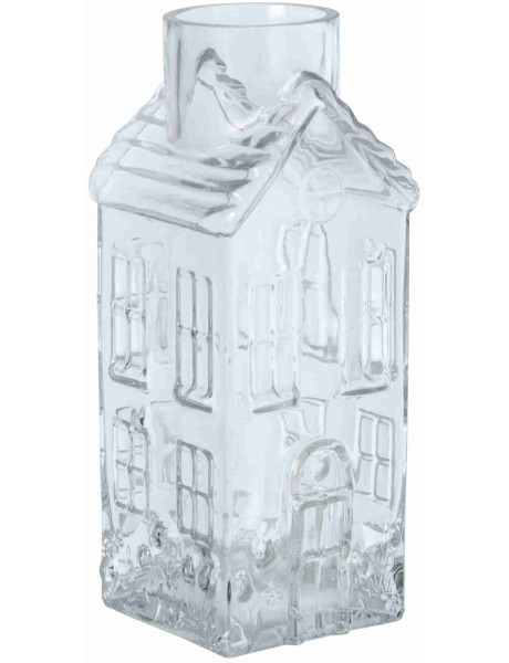 Vase maison en verre transparent 13x13x30 cm Lewun J-Line - 1