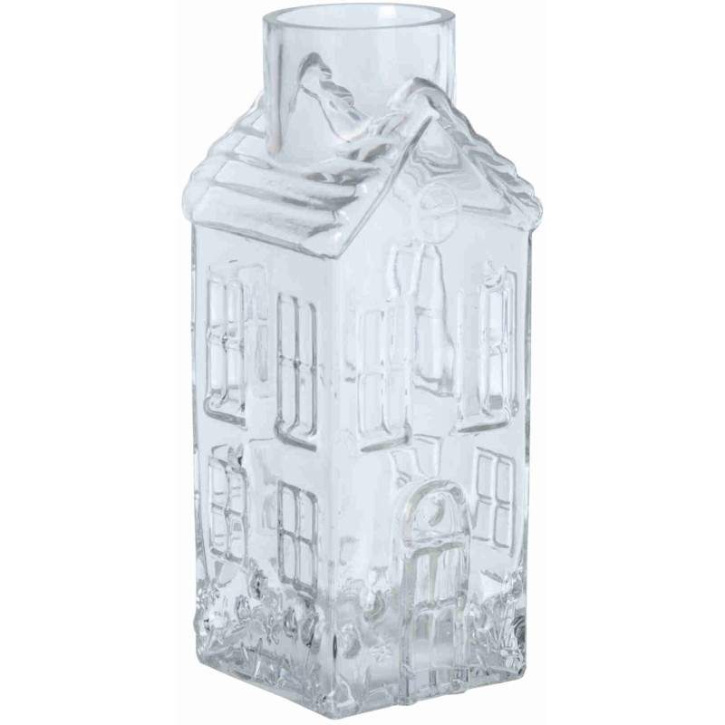 Vase maison en verre transparent 13x13x30 cm Lewun J-Line - 1