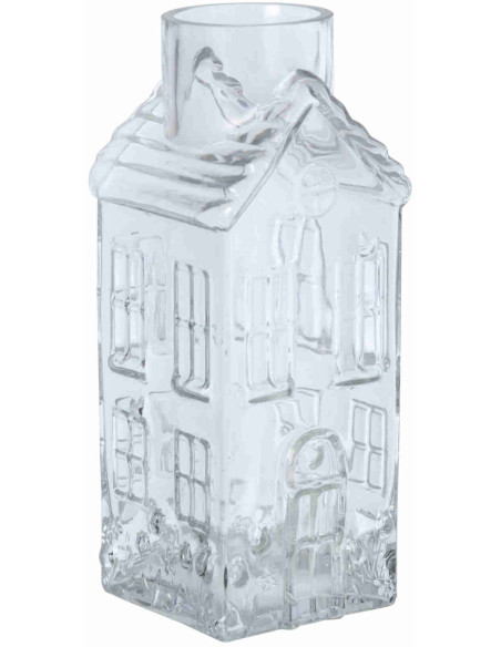 Vase maison en verre transparent 13x13x30 cm Lewun J-Line - 1