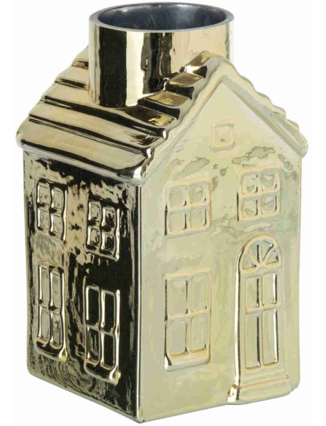 Vase maison en verre doré 13x13x21,5 cm Lewun J-Line - 1