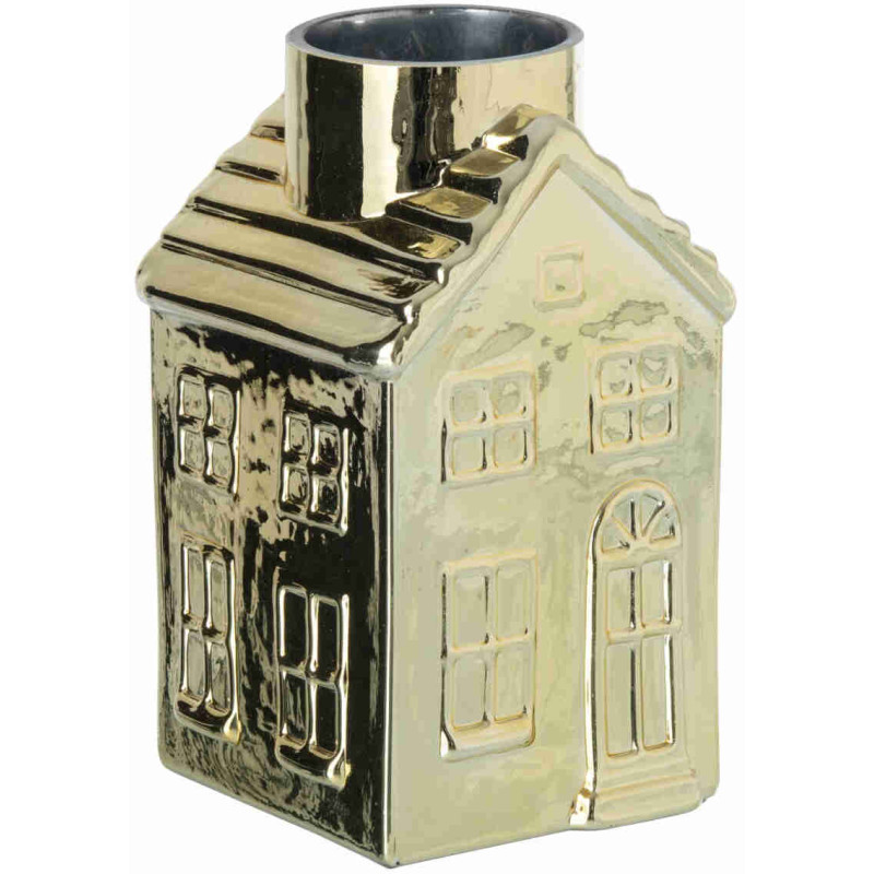 Vase maison en verre doré 13x13x21,5 cm Lewun J-Line - 1