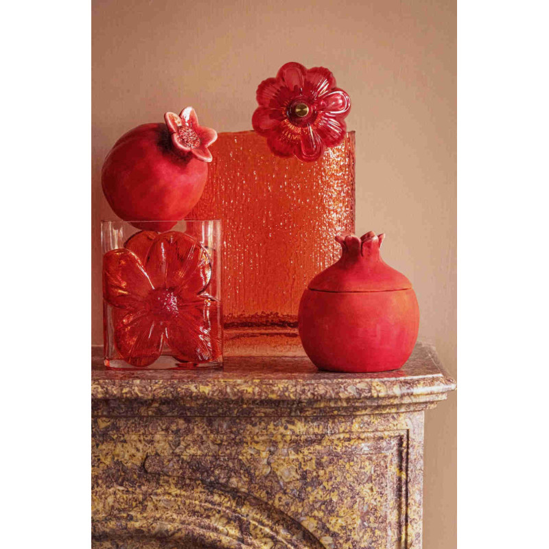 Lot de 2 vases fleuris en verre rose et orange 13x7,5x16 cm Bilom J-Line - 3