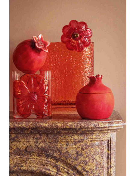 Lot de 2 vases fleuris en verre rose et orange 13x7,5x16 cm Bilom J-Line - 3