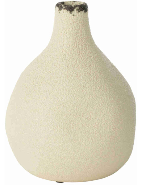 Vase Japandi en grès écru et noir 15x15x20 cm Hovok J-Line - 1