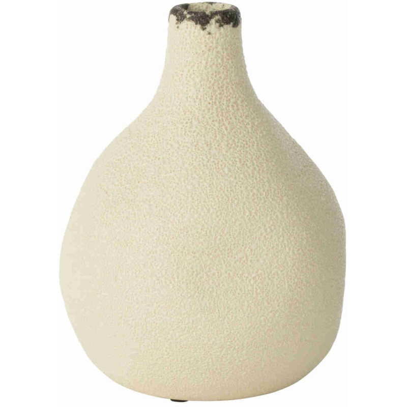 Vase Japandi en grès écru et noir 15x15x20 cm Hovok J-Line - 1