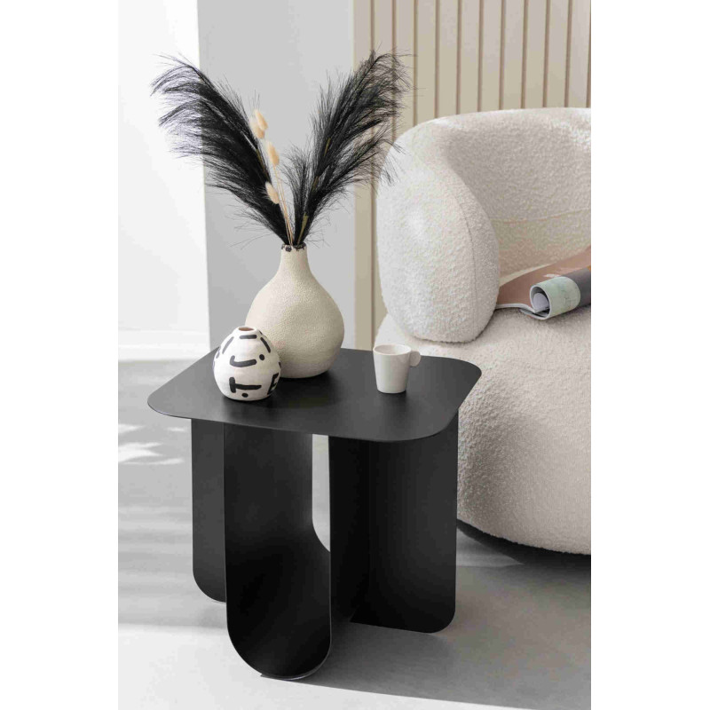 Vase Japandi en grès écru et noir 15x15x20 cm Hovok J-Line - 3