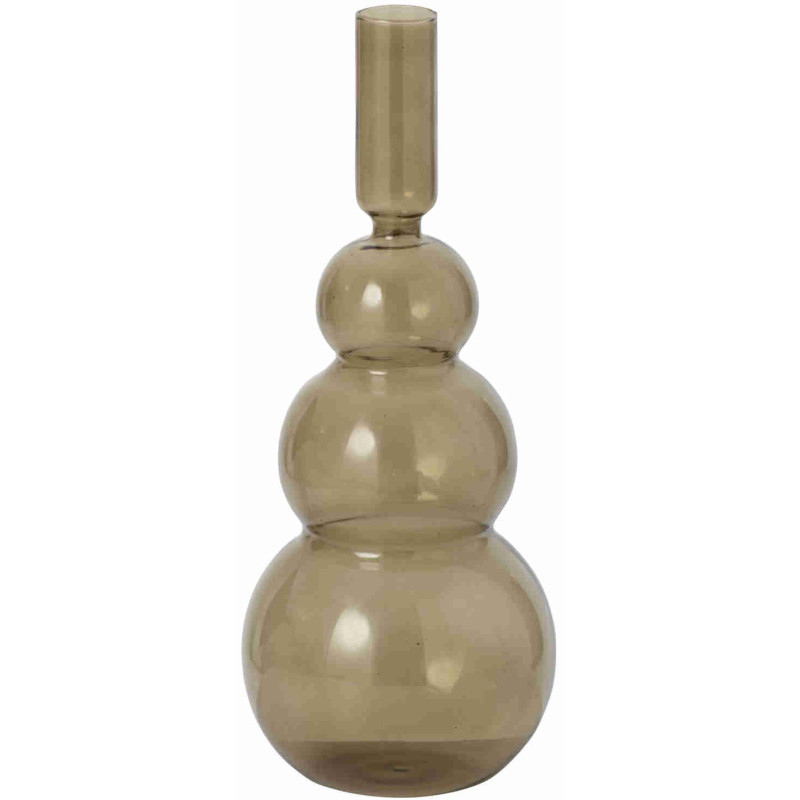 Vase soliflore en verre vert olive 10,6x10,6x25,5 cm Kizun J-Line - 1