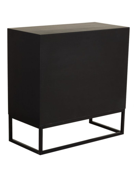 Commode industrielle 5 tiroirs bois recyclé brun métal noir 80x39,5x81 cm Ripao  - 4