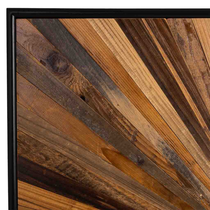 Buffet haut bois recyclé brun 2 portes 100x40x160 cm Ripao  - 5