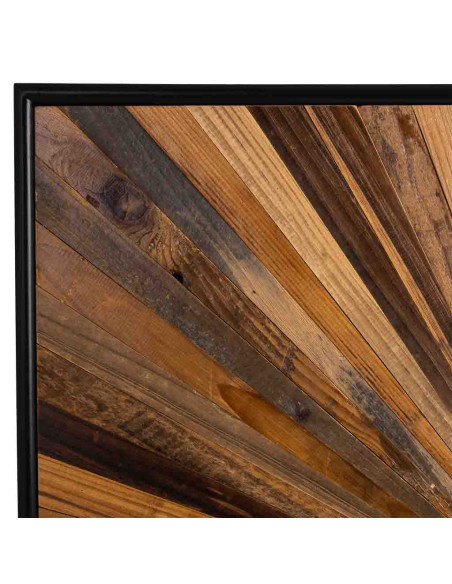 Buffet haut bois recyclé brun 2 portes 100x40x160 cm Ripao  - 5