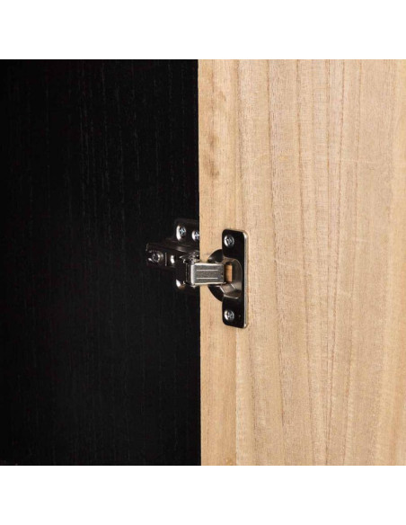 Buffet haut industriel 2 portes bois recyclé noir 80x40x150 cm Ripao  - 9