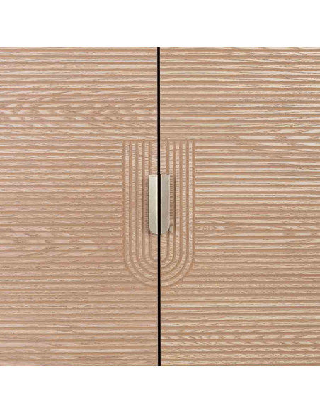 Armoire penderie 4 portes bois brun cannelé 80x56x180 cm Vireva  - 8