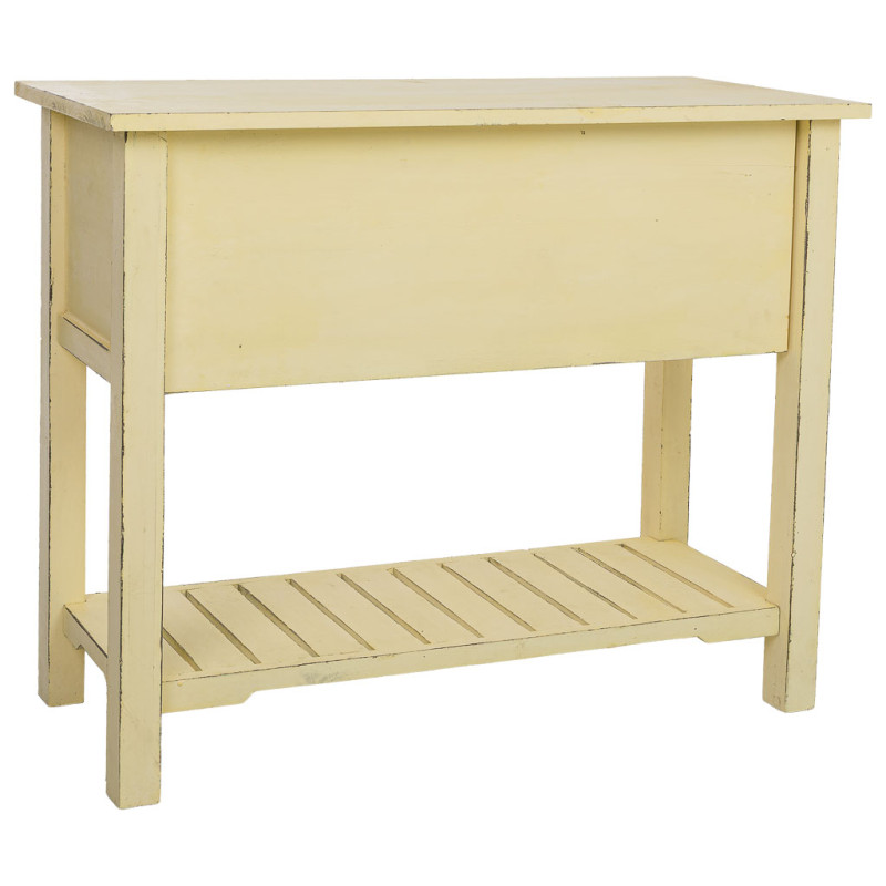Console d’entrée 6 tiroirs bois de sapin jaune patiné 100x42x82 cm Zitua  - 5