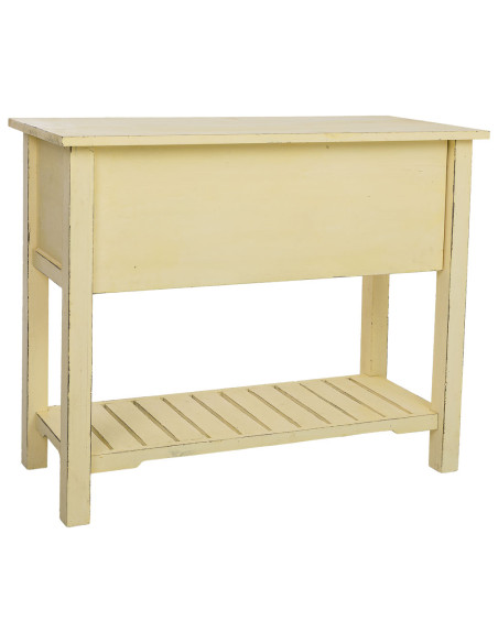 Console d’entrée 6 tiroirs bois de sapin jaune patiné 100x42x82 cm Zitua  - 5