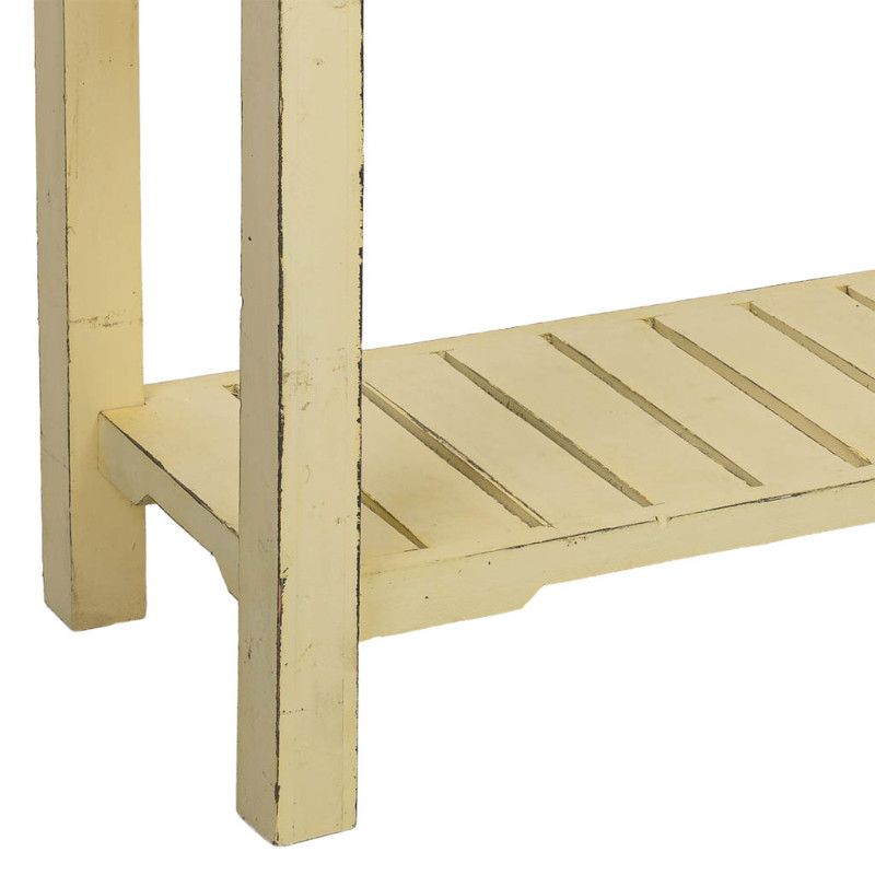 Console d’entrée 6 tiroirs bois de sapin jaune patiné 100x42x82 cm Zitua  - 9