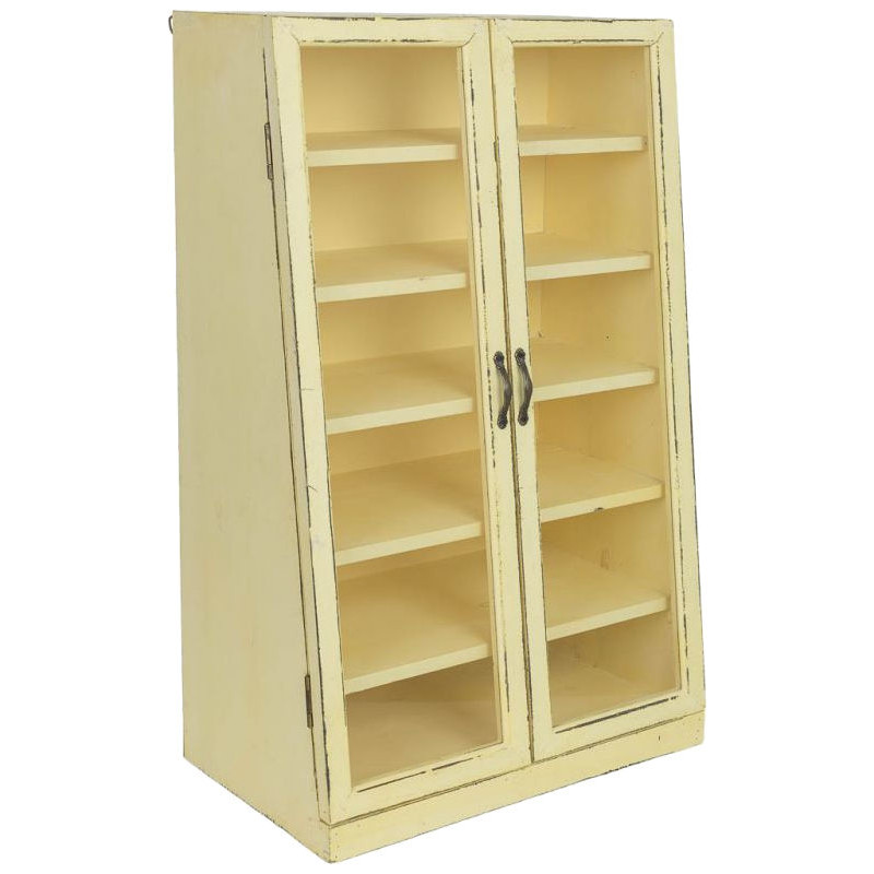 Vitrine murale bois jaune beurre 2 portes vitrées 50x29,5x80 cm Zitua  - 1