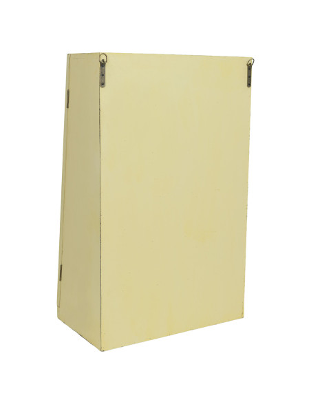 Vitrine murale bois jaune beurre 2 portes vitrées 50x29,5x80 cm Zitua  - 4