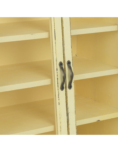 Vitrine murale bois jaune beurre 2 portes vitrées 50x29,5x80 cm Zitua  - 5