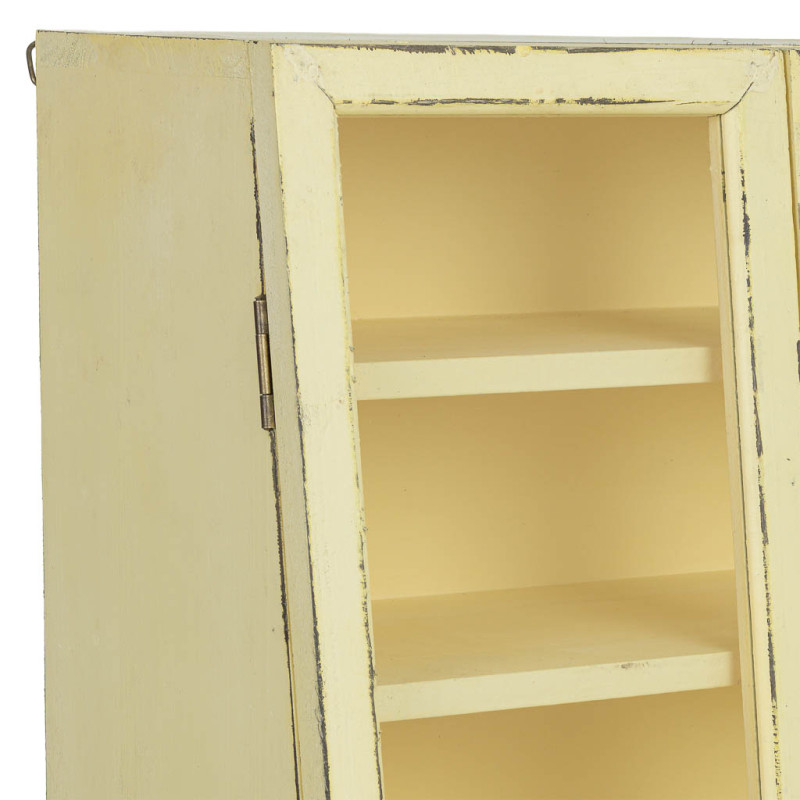 Vitrine murale bois jaune beurre 2 portes vitrées 50x29,5x80 cm Zitua  - 6