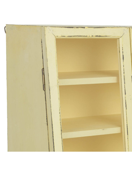 Vitrine murale bois jaune beurre 2 portes vitrées 50x29,5x80 cm Zitua  - 6