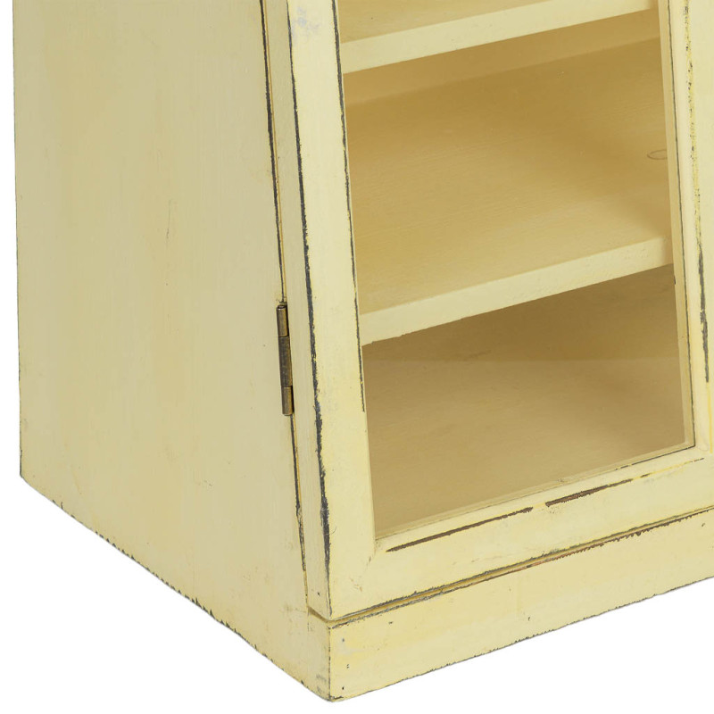 Vitrine murale bois jaune beurre 2 portes vitrées 50x29,5x80 cm Zitua  - 7