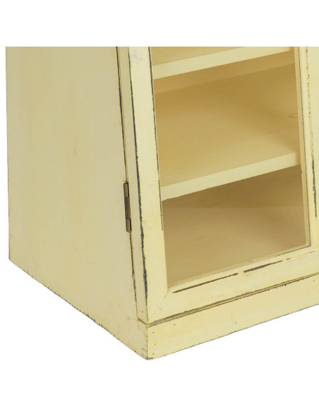 Vitrine murale bois jaune beurre 2 portes vitrées 50x29,5x80 cm Zitua  - 7