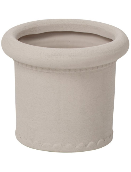 Cache-pot en grès blanc cassé 16,5x16,5x14 cm Mevek J-Line - 1