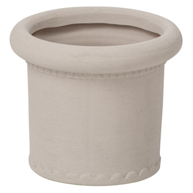 Cache-pot en grès blanc cassé 16,5x16,5x14 cm Mevek J-Line - 1