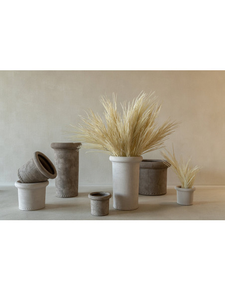Cache-pot en grès blanc cassé 16,5x16,5x14 cm Mevek J-Line - 2