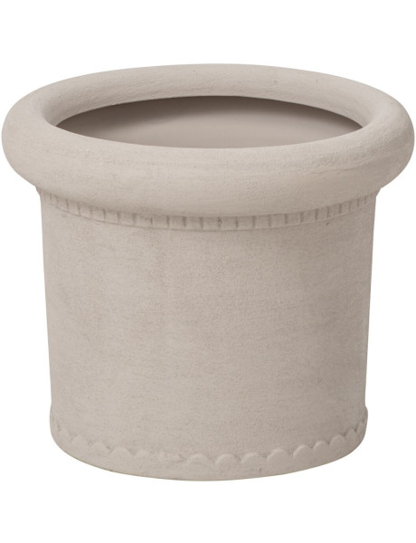 Cache-pot en grès blanc cassé 25x25x20,5 cm Mevek J-Line - 1