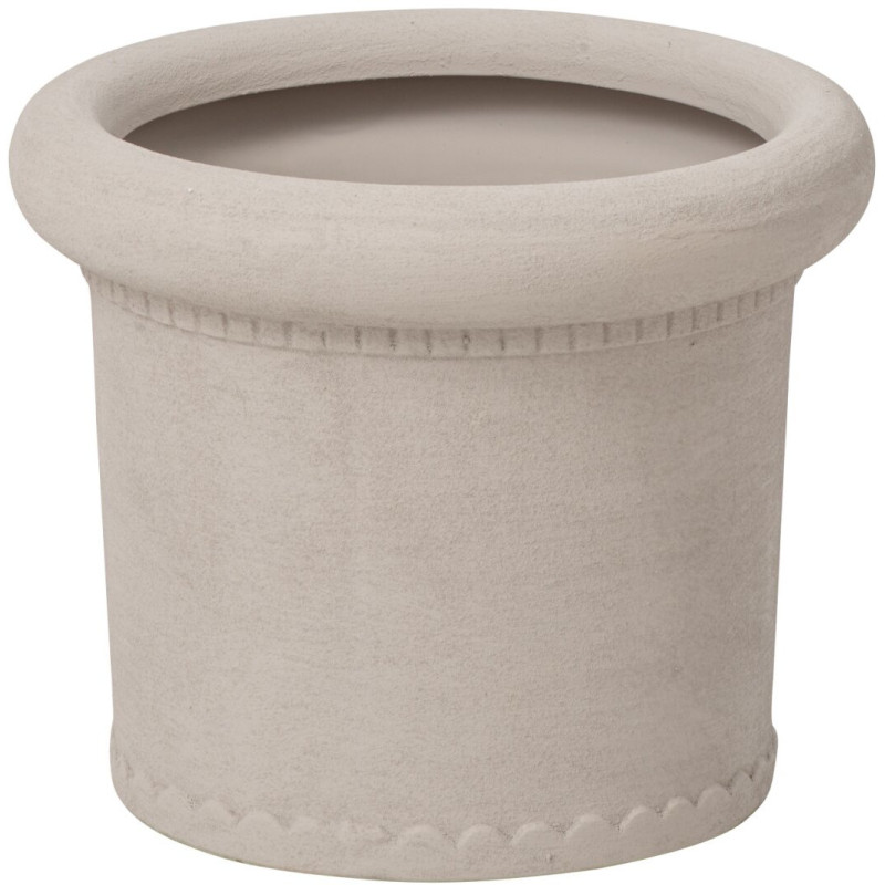 Cache-pot en grès blanc cassé 25x25x20,5 cm Mevek J-Line - 1