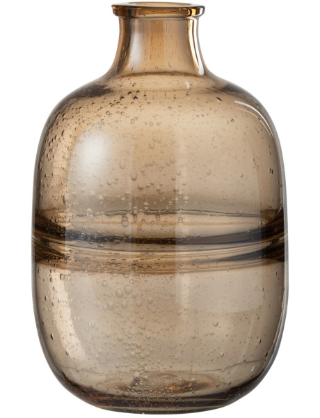 Vase bouteille rétro en verre ambré 18x18x29 cm Hezel J-Line - 1