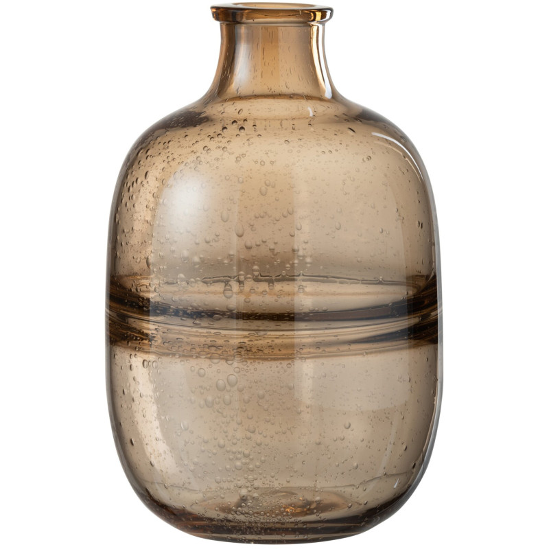 Vase bouteille rétro en verre ambré 18x18x29 cm Hezel J-Line - 1