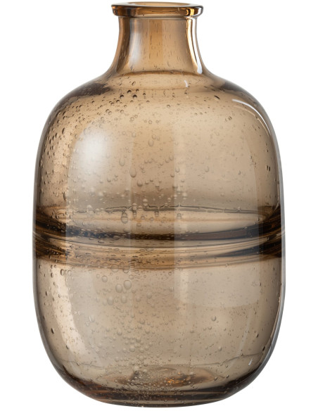 Vase bouteille rétro en verre ambré 18x18x29 cm Hezel J-Line - 1