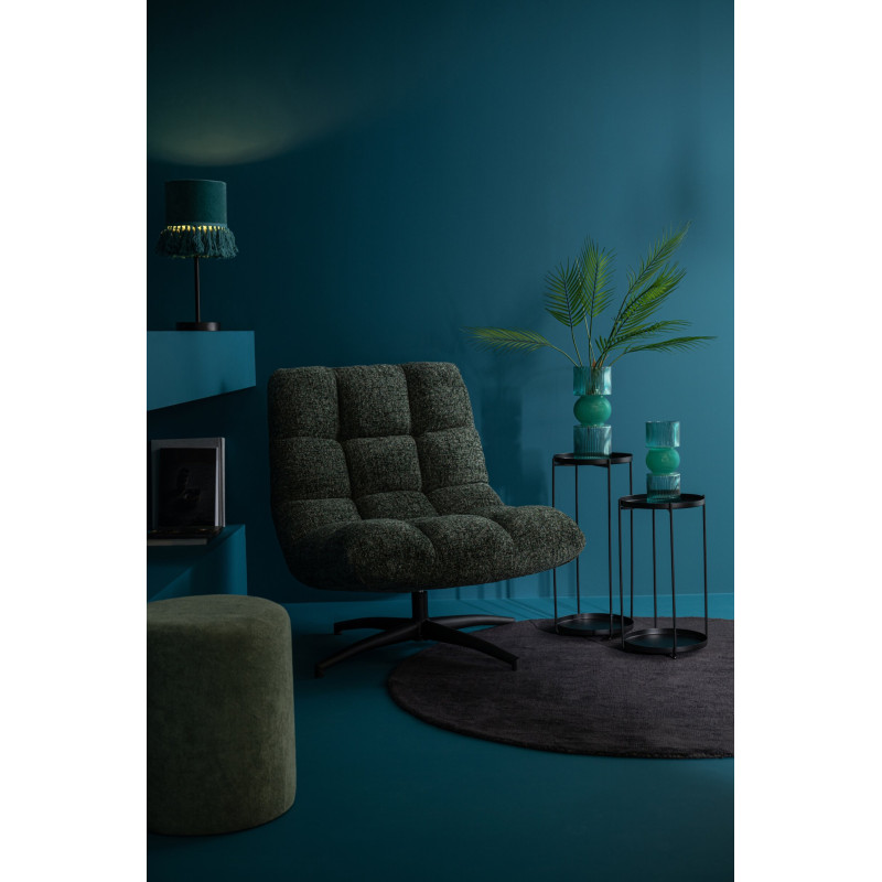 Vase en verre turquoise strié 10x10x25 cm Knoel J-Line - 3