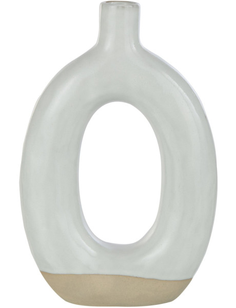 Vase anneau blanc ivoire en porcelaine émaillée 17x5x25,5 cm Sneid J-Line - 1
