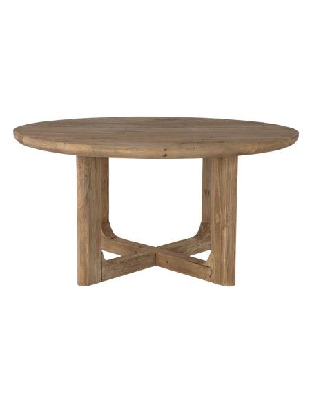 Table à manger ronde rustique en pin recyclé naturel Ø150x76 cm Firua  - 3