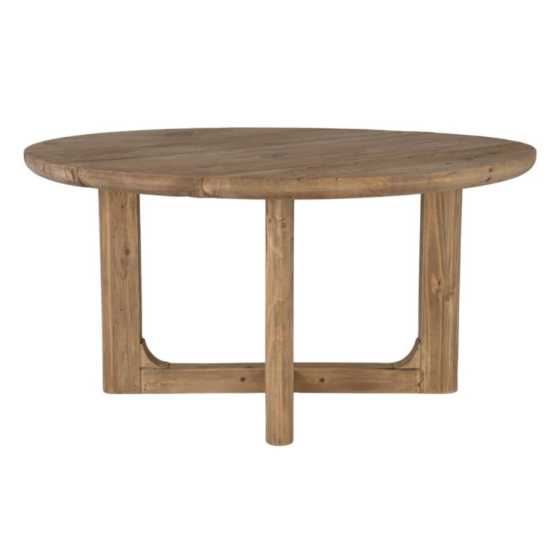 Table à manger ronde rustique en pin recyclé naturel Ø150x76 cm Firua  - 4