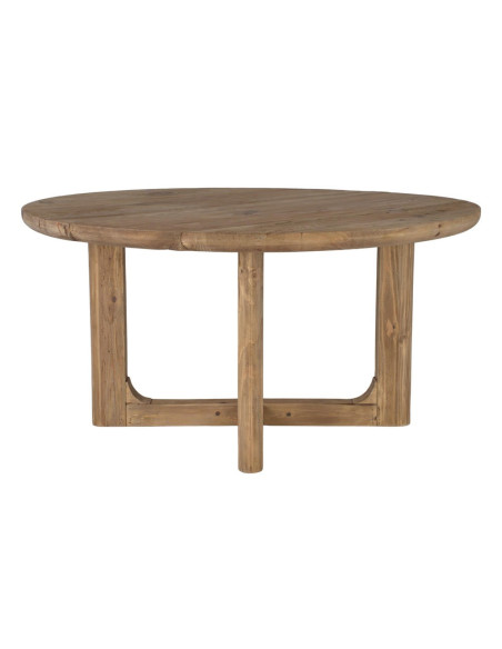 Table à manger ronde rustique en pin recyclé naturel Ø150x76 cm Firua  - 4
