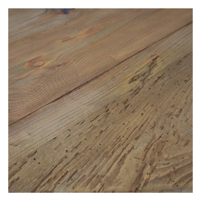 Table à manger ronde rustique en pin recyclé naturel Ø150x76 cm Firua  - 5