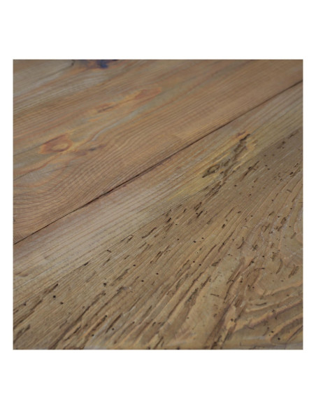 Table à manger ronde rustique en pin recyclé naturel Ø150x76 cm Firua  - 5