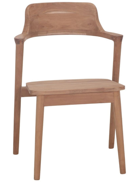 Fauteuil de table scandinave en teck massif naturel 58x48x77 cm Bomen  - 1