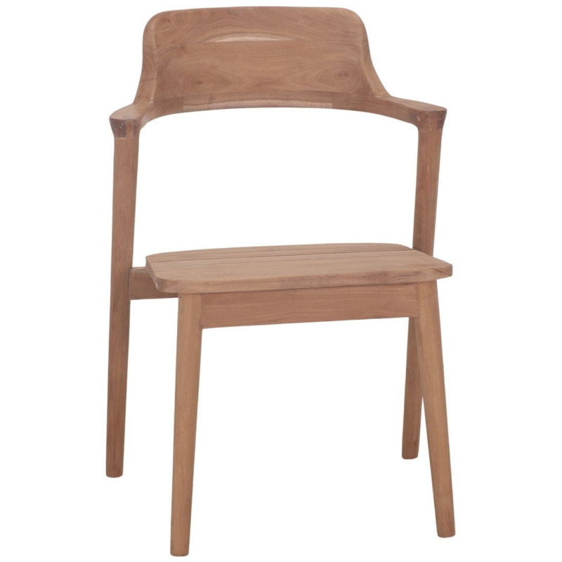 Fauteuil de table scandinave en teck massif naturel 58x48x77 cm Bomen  - 1