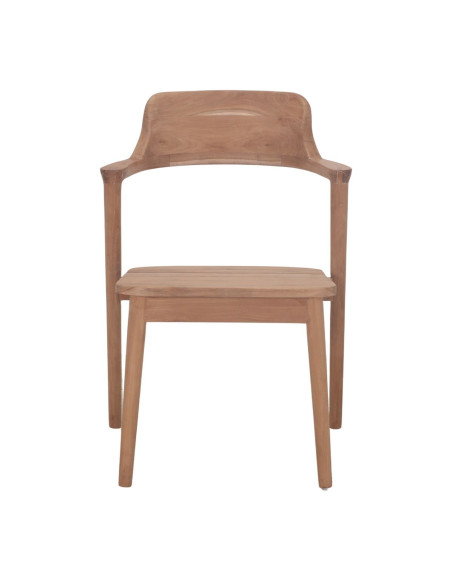 Fauteuil de table scandinave en teck massif naturel 58x48x77 cm Bomen  - 2