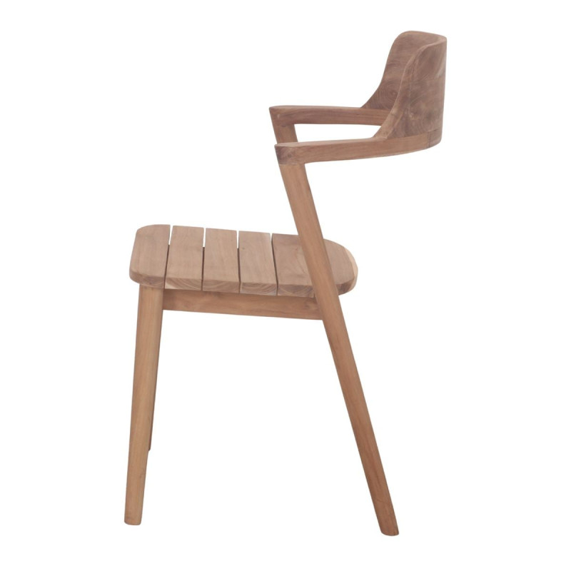 Fauteuil de table scandinave en teck massif naturel 58x48x77 cm Bomen  - 3