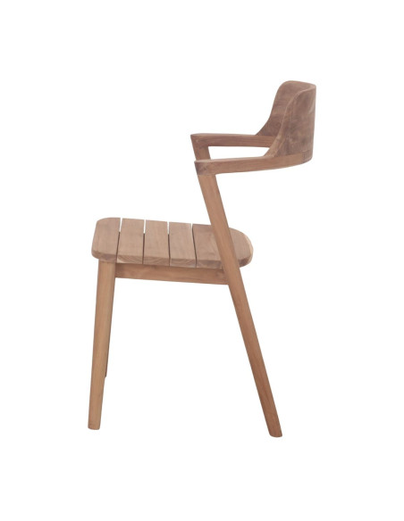 Fauteuil de table scandinave en teck massif naturel 58x48x77 cm Bomen  - 3